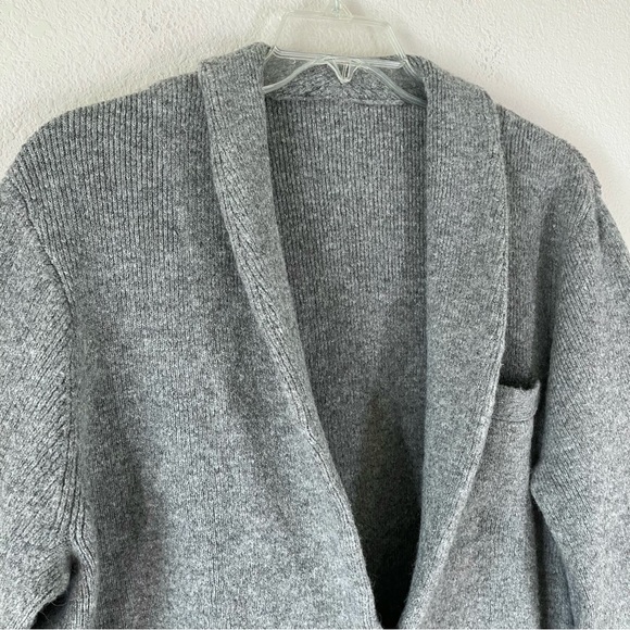 J CREW Cocoon Cardigan Wool-blend Coatigan Pockets Academia Preppy Gray XL - Picture 2 of 11